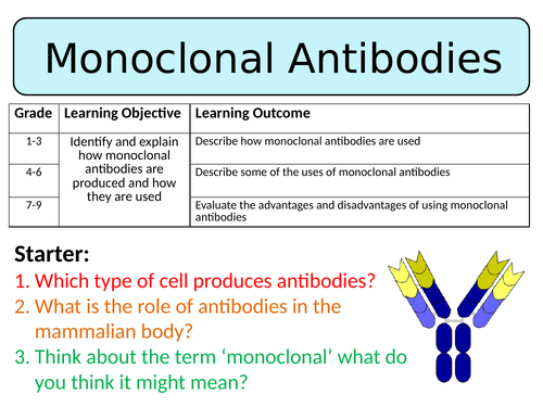 NEW AQA Trilogy GCSE (2016) Biology - Monoclonal antibodies HT