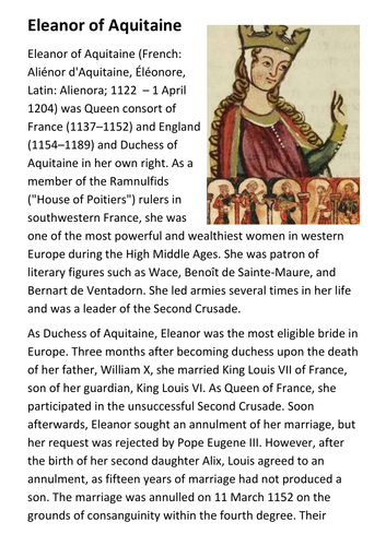 Eleanor of Aquitaine Handout