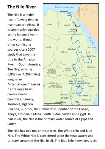 The Nile River Handout | Teaching Resources