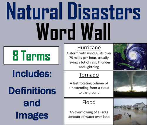 Natural Disasters Word Wall Cards