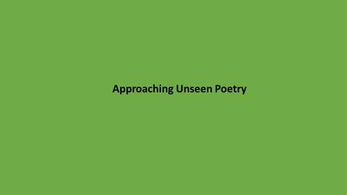 An introduction to Unseen Poetry