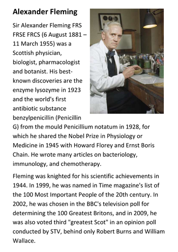 Alexander Fleming Handout