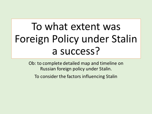 Foreign Policy Stalin