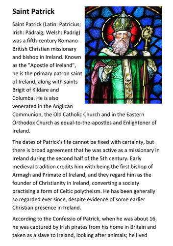 Saint Patrick Handout