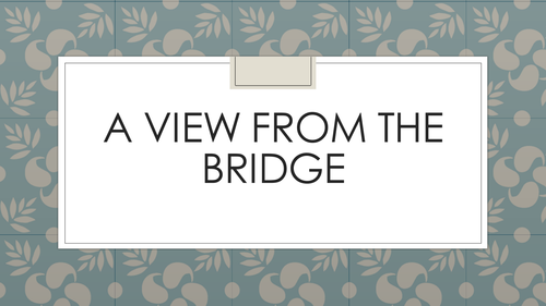 A View from the Bridge