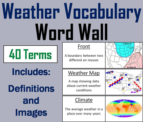 Weather Word Wall Cards