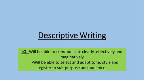 Descriptive writing- New Spec AQA
