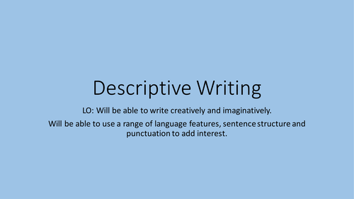 New Spec AQA English Language Creative/Descriptive Writing