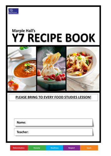 Recipe book suitable for KS3: Year 7