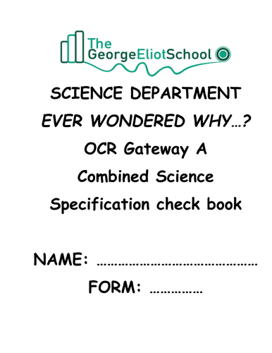 OCR Gateway A Combined Science specification check booklet for students