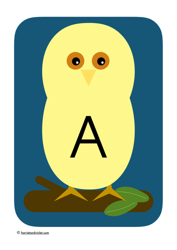 Owl Babies A-Z alphabet for display