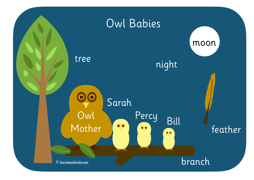 Owl Babies word mat