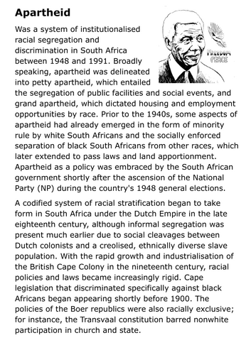 Apartheid Handout