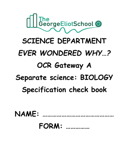 OCR Gateway A Biology Specification Check Booklet for students