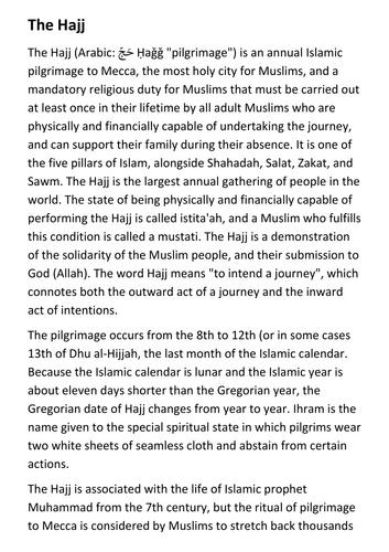 The Hajj Handout