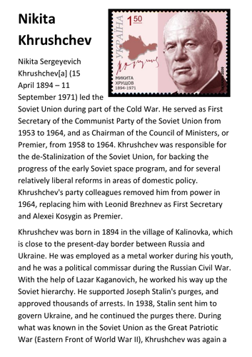 Nikita Khrushchev Handout