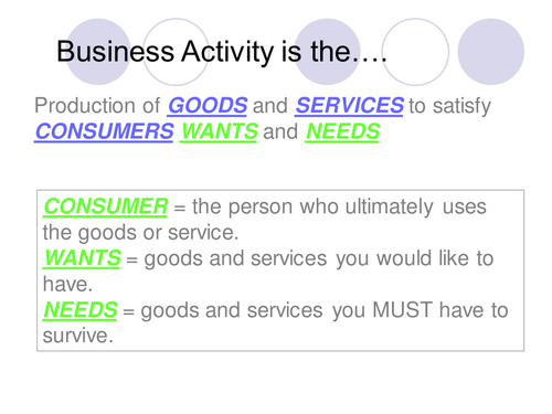 Business Studies – Cambridge IGCSE – Understanding Business Activity – Unit 1