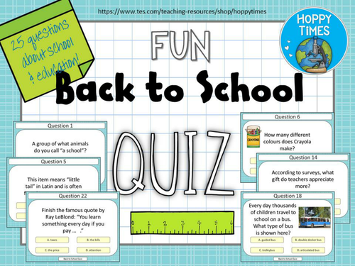 BACK TO SCHOOL QUIZ | Teaching Resources