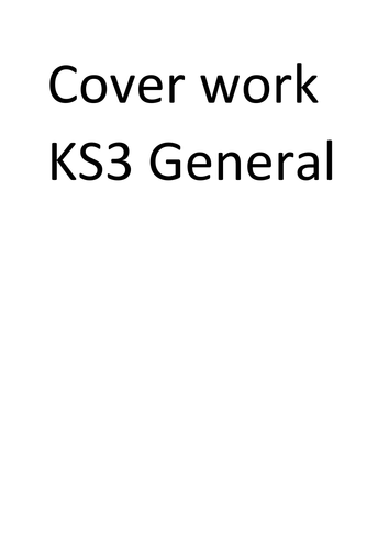 KS3 English Cover Work Pack