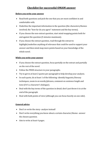 Of Mice and Men Paragraph Guidance