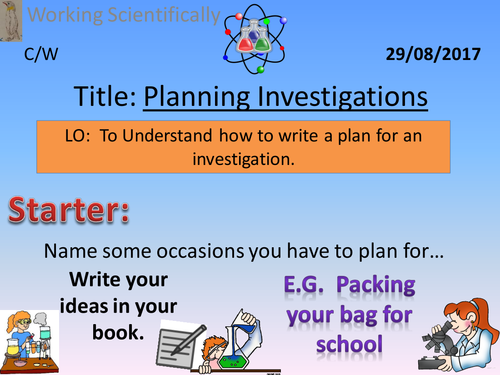 Activate 1:  Working Scientifically 1.2:  Planning Investigations