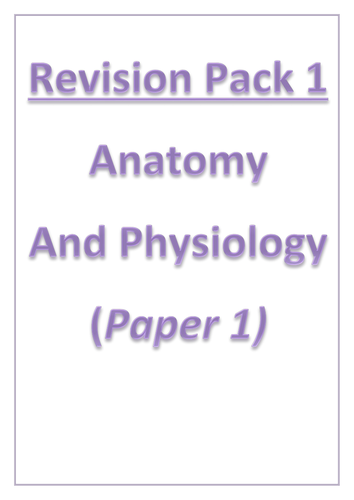AQA GCSE PE 2016 Spec REVISION PACK 1 - Anat and Phys