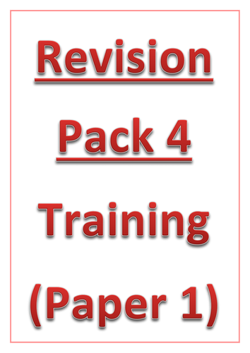 AQA GCSE PE 2016 Spec - REVISION PACK 4 - Training