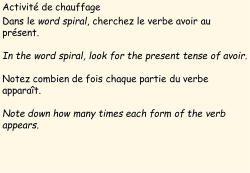 Passé Composé - Whole Class Practice