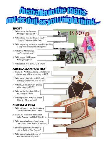 Australia in the 1960s. Not as dull as you might think ...