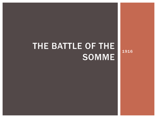 The Battle of The Somme