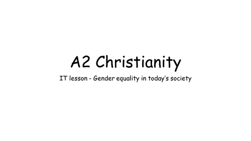 NEW OCR A2 CHRISTIANITY GENDER AND SOCIETY 2016