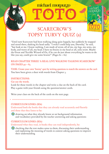 Michael Morpurgo's Toto - Scarecrow's Topsy Turvy Quiz