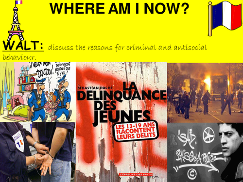 Bundle of resources on la delinquance junvenile / Crime and Punishment A Level French