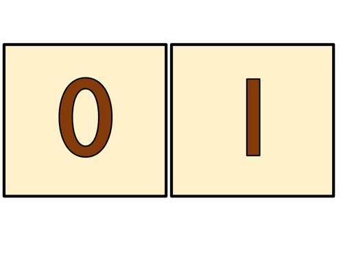 0-50 Brown Numbers on Cream