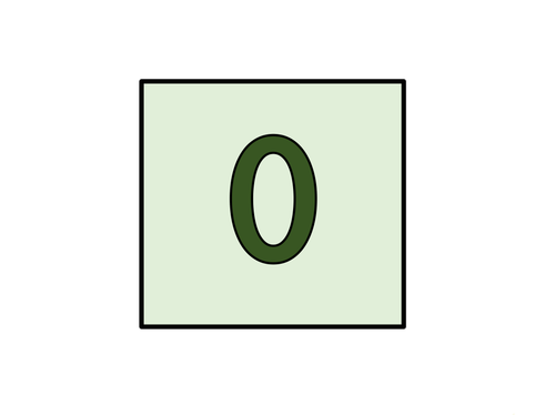 0-50 Numbers - Dark Green on Light Green Background