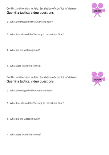 AQA GCSE History - Conflict in Asia - Section 2 - L3 - The Vietcong