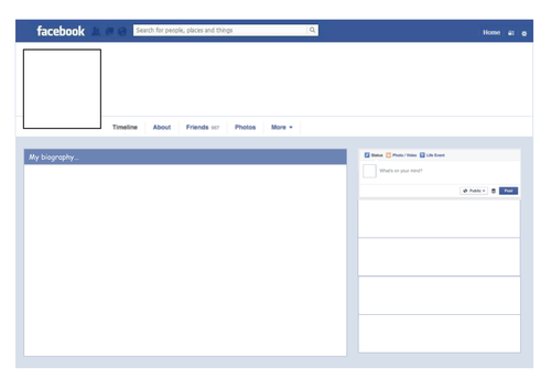 blank facebook timeline page