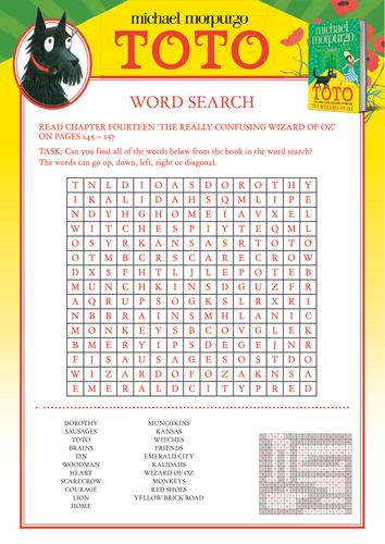Michael Morpurgo's Toto - Word Search
