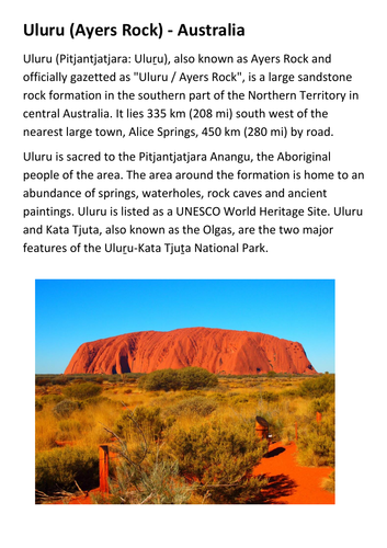 Ayers Rock Handout