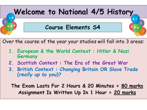 National 4 / 5 History: Era of the Great War (WWI)