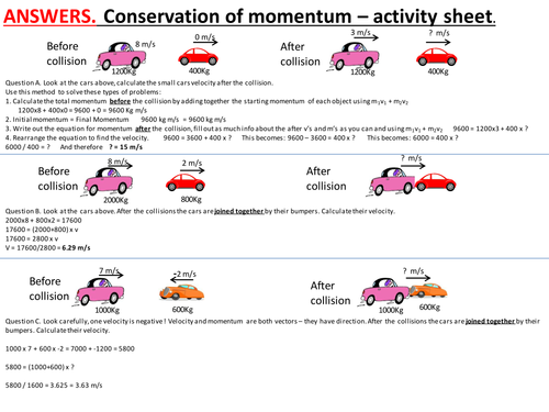 Momentum And Collisions Worksheet Answer Key