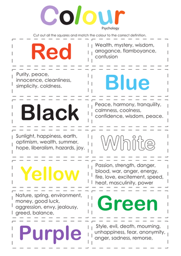 Colour Psychology Card Sort