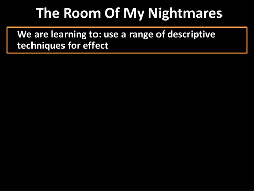 Descriptive writing lesson- the room of your nightmares