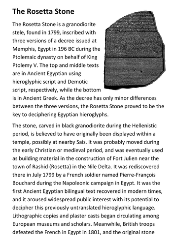 The Rosetta Stone Handout