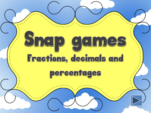 Fractions, decimals and percentages - fun interactive white board games