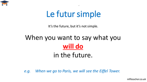 French - The simple future tense handout