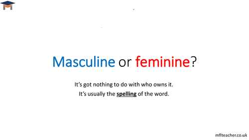 French - An introduction to masculine & feminine