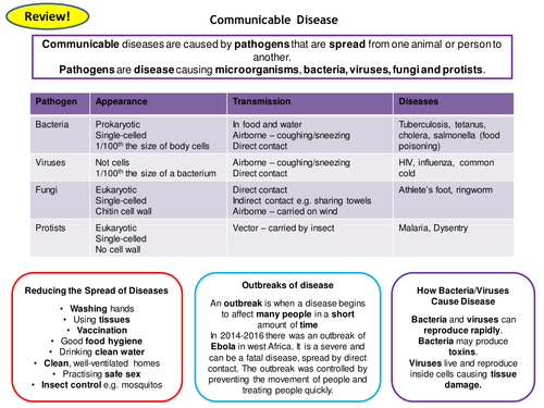 Infection and Response Topic 3 Full Set of Revision Card Activities for New AQA Biology GCSE