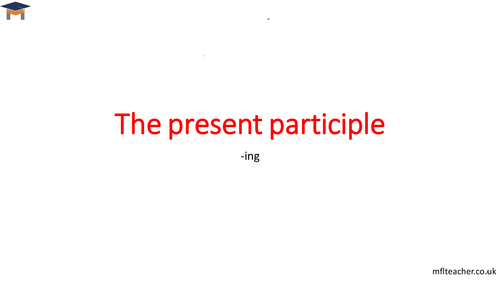 French - The present participle