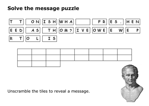 Solve the message puzzle from Cicero